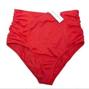 Beach Betty High Waist Bikini Swim Bottoms Ruched